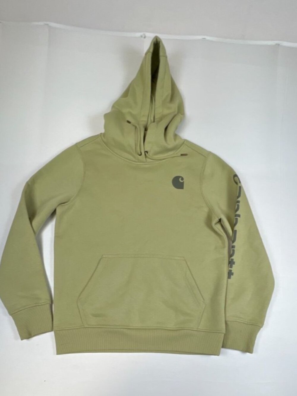 Carhartt Girls Small S 4/6 Olive Green Relaxed Fit Hooded Sweatshirt